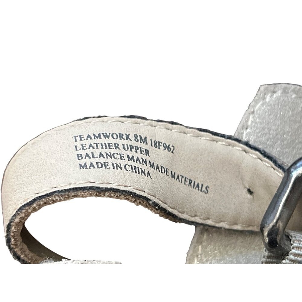 OTBT Teamwork Peep-Toe Wedge Sandals Ankle Buckle Closure Rear Zipper Size 8 - Picture 9 of 11